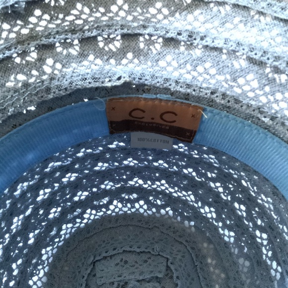 CC Exclusive Lace Like Blue Womens Sun Hat - Picture 7 of 9
